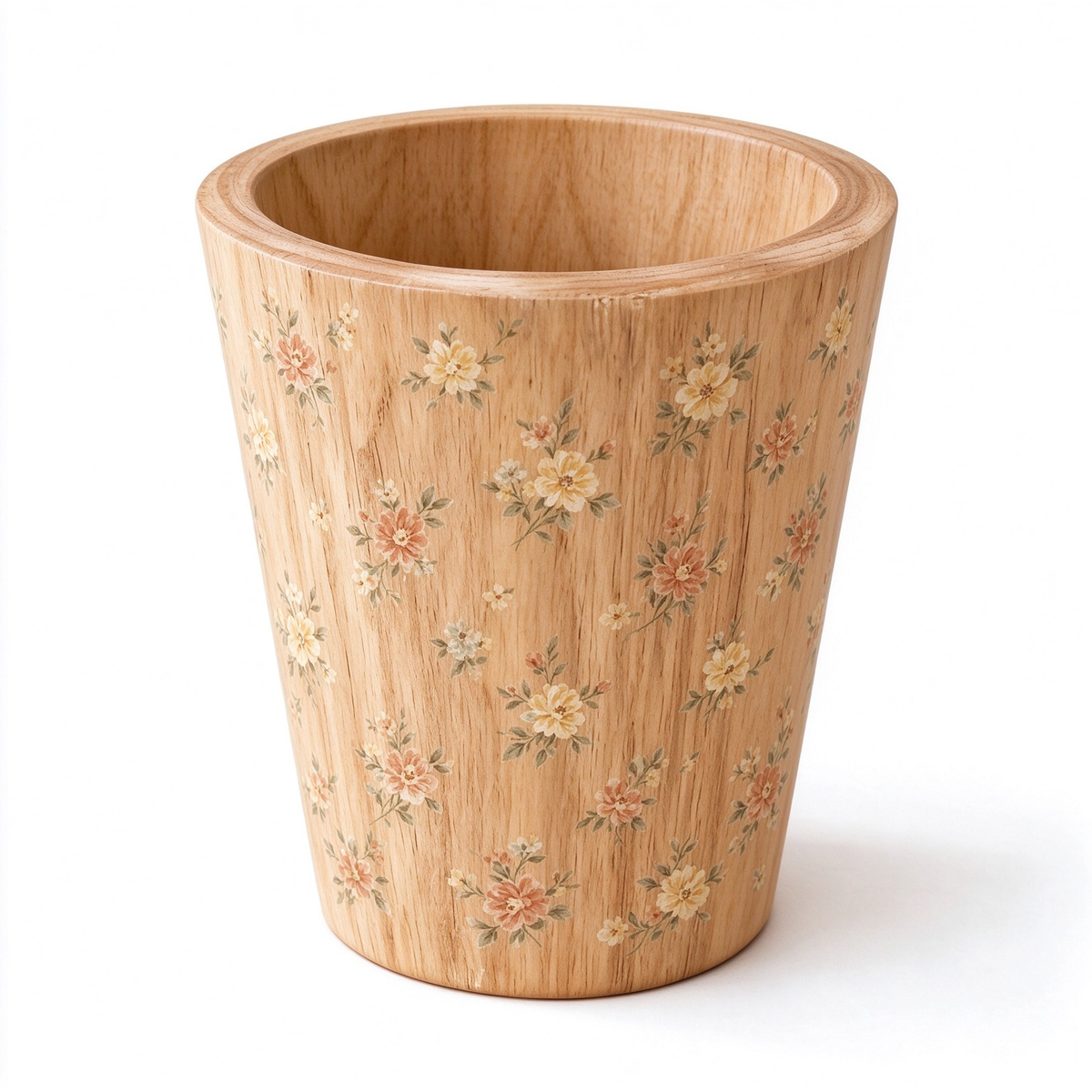 Handcrafted Solid Wood Decor Pot