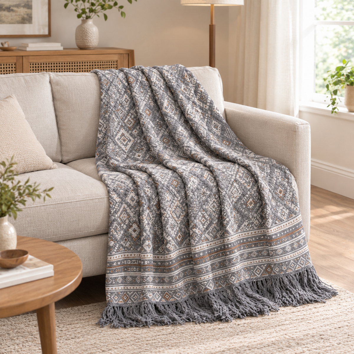 Cozy Diamond Pattern Throw Blanket