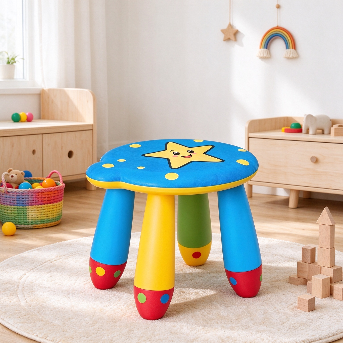 Colorful Star Kids Plastic Stool