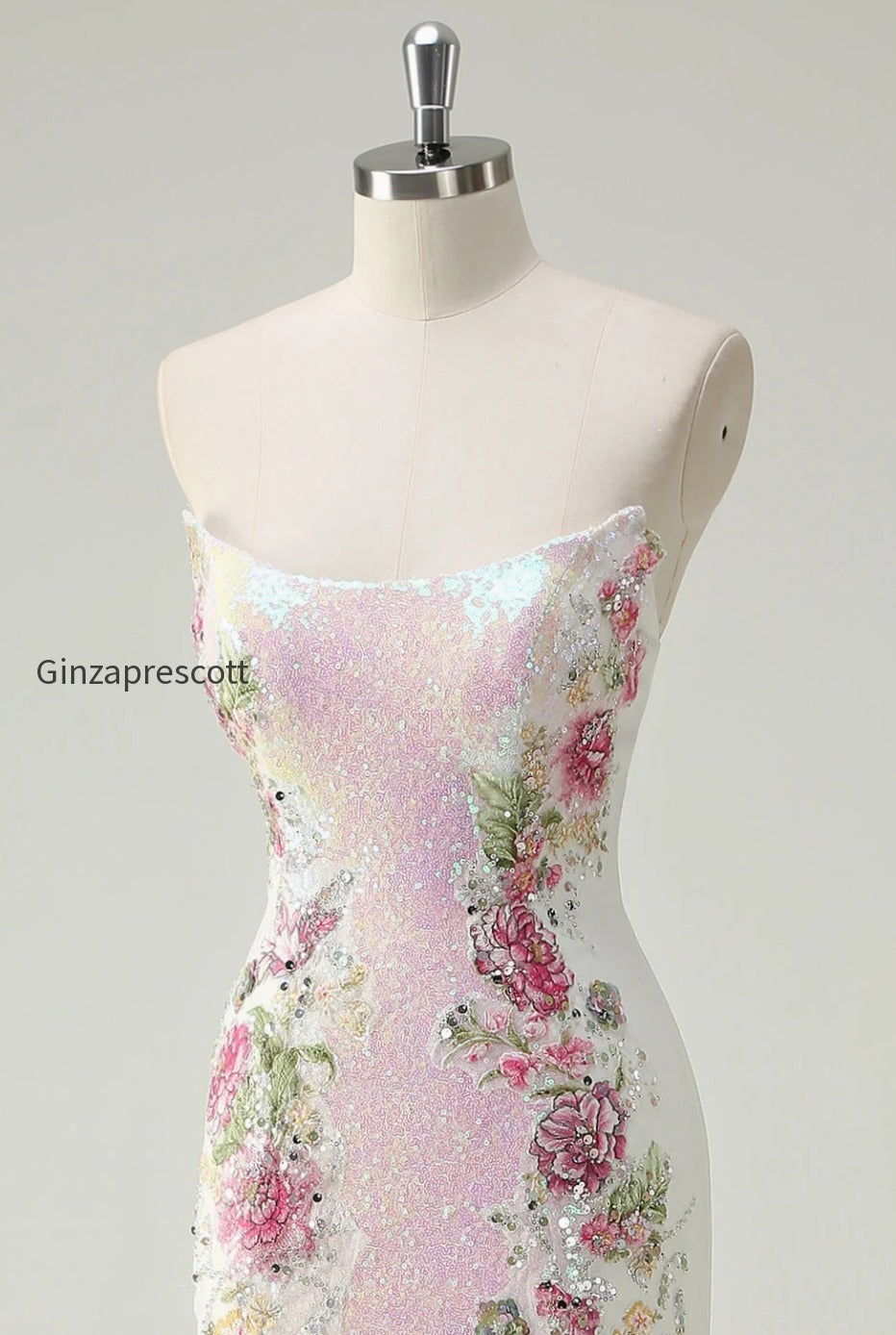 sparkly-white-floral-strapless-mermaid-long-prom-dress