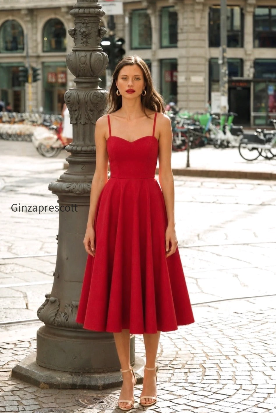 linen-red-dress-bardot