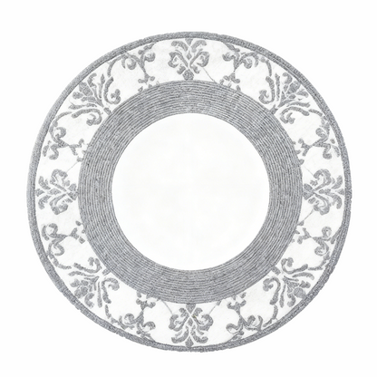 Textured Grey Circular Rug