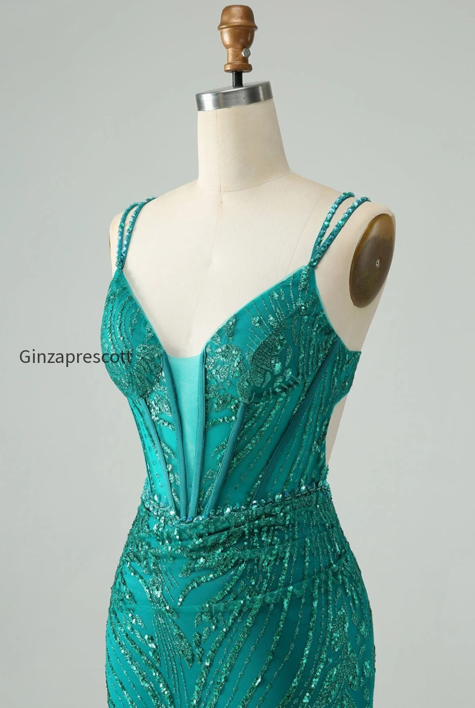 sparkly-dark-green-bodycon-corset-short-homecoming-dress-with-sequins