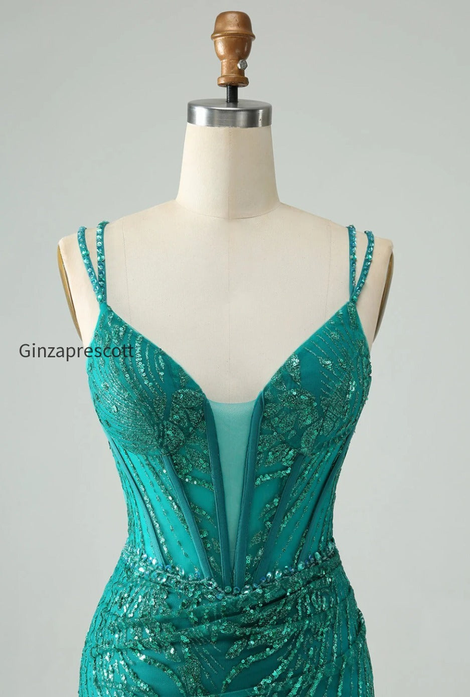 sparkly-dark-green-bodycon-corset-short-homecoming-dress-with-sequins