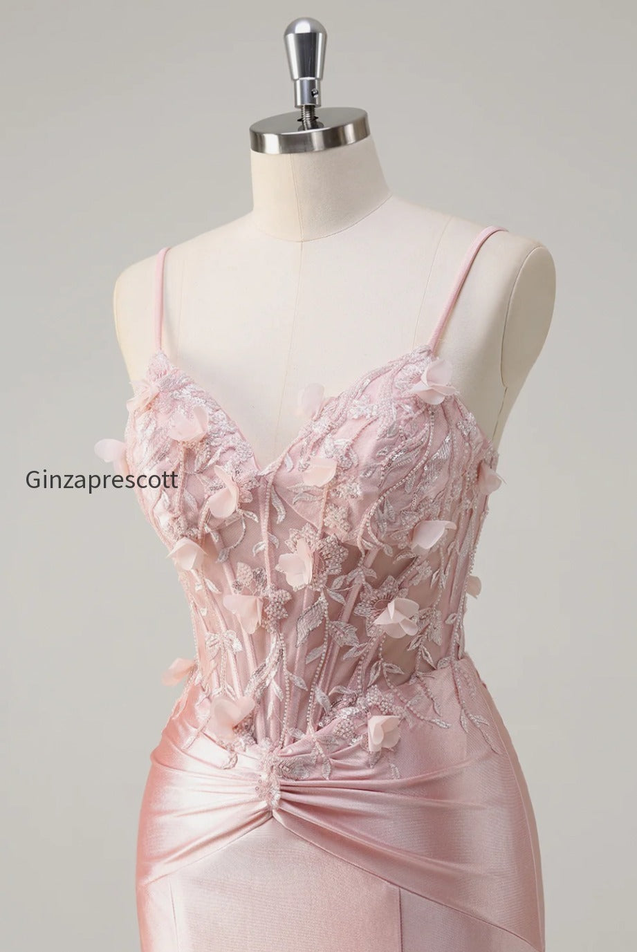 pink-floral-mermaid-spaghetti-straps-beaded-long-prom-dress