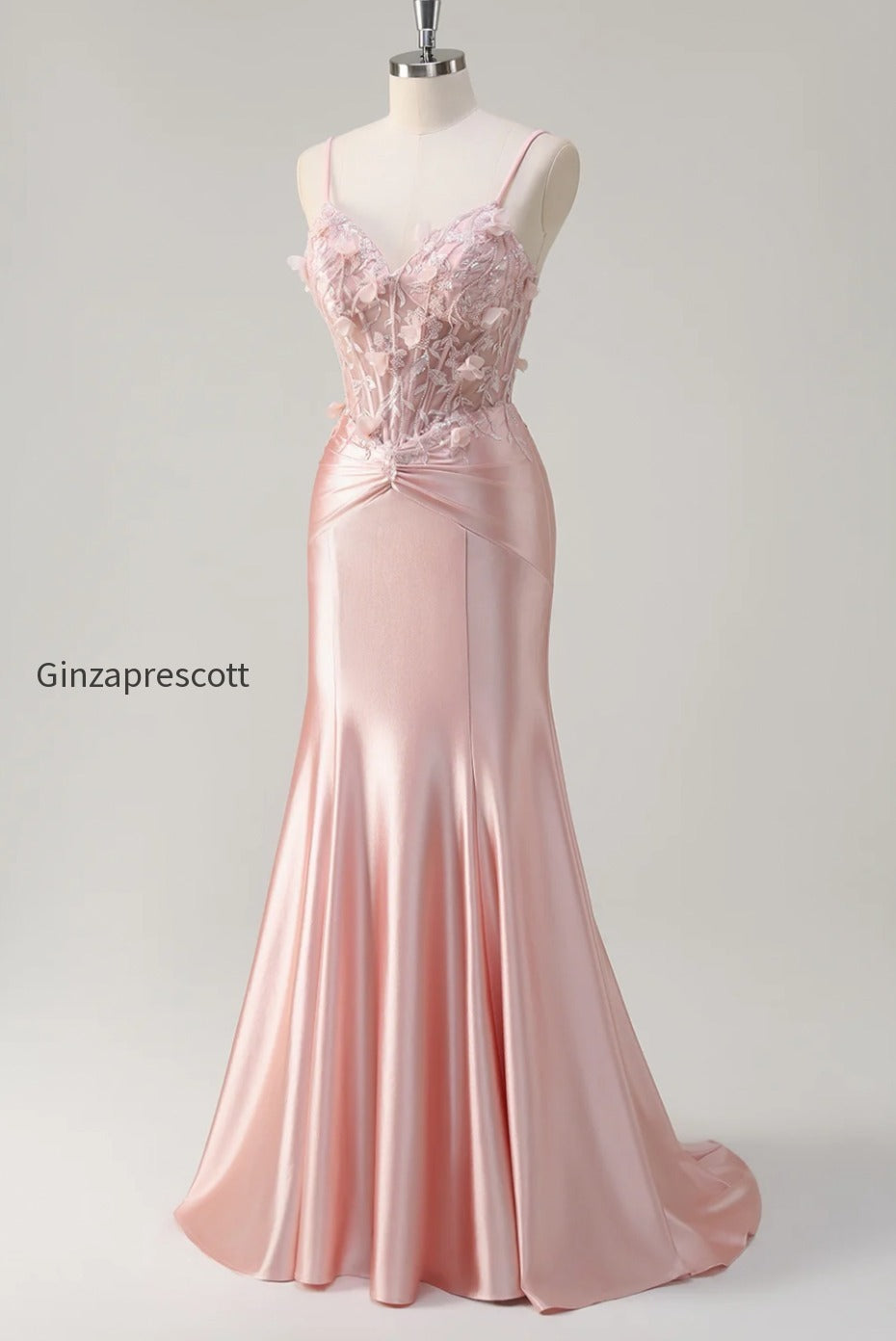 pink-floral-mermaid-spaghetti-straps-beaded-long-prom-dress