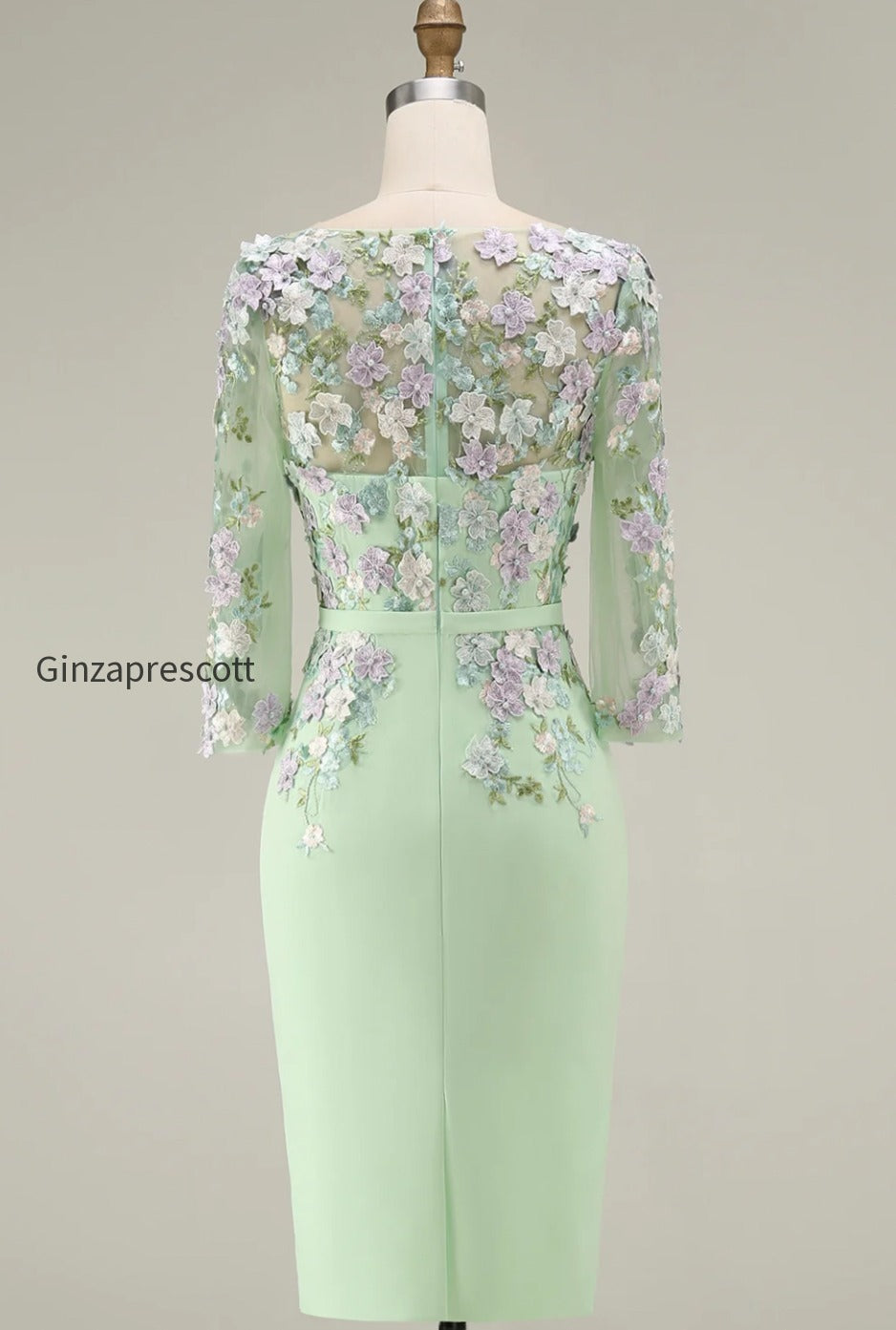 dusty-rose-bodycon-floral-midi-mother-of-the-bride-dress-with-sleeves