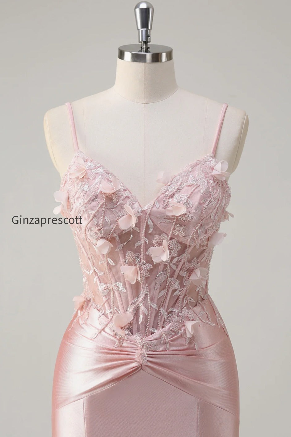 pink-floral-mermaid-spaghetti-straps-beaded-long-prom-dress