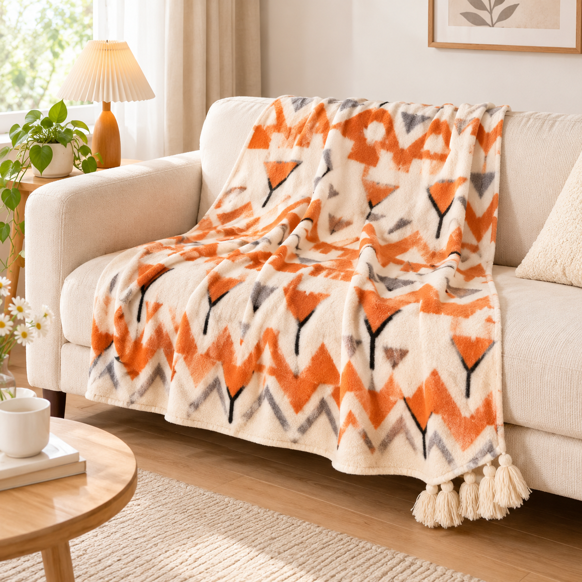 Ethnic Geometric Throw Blanket