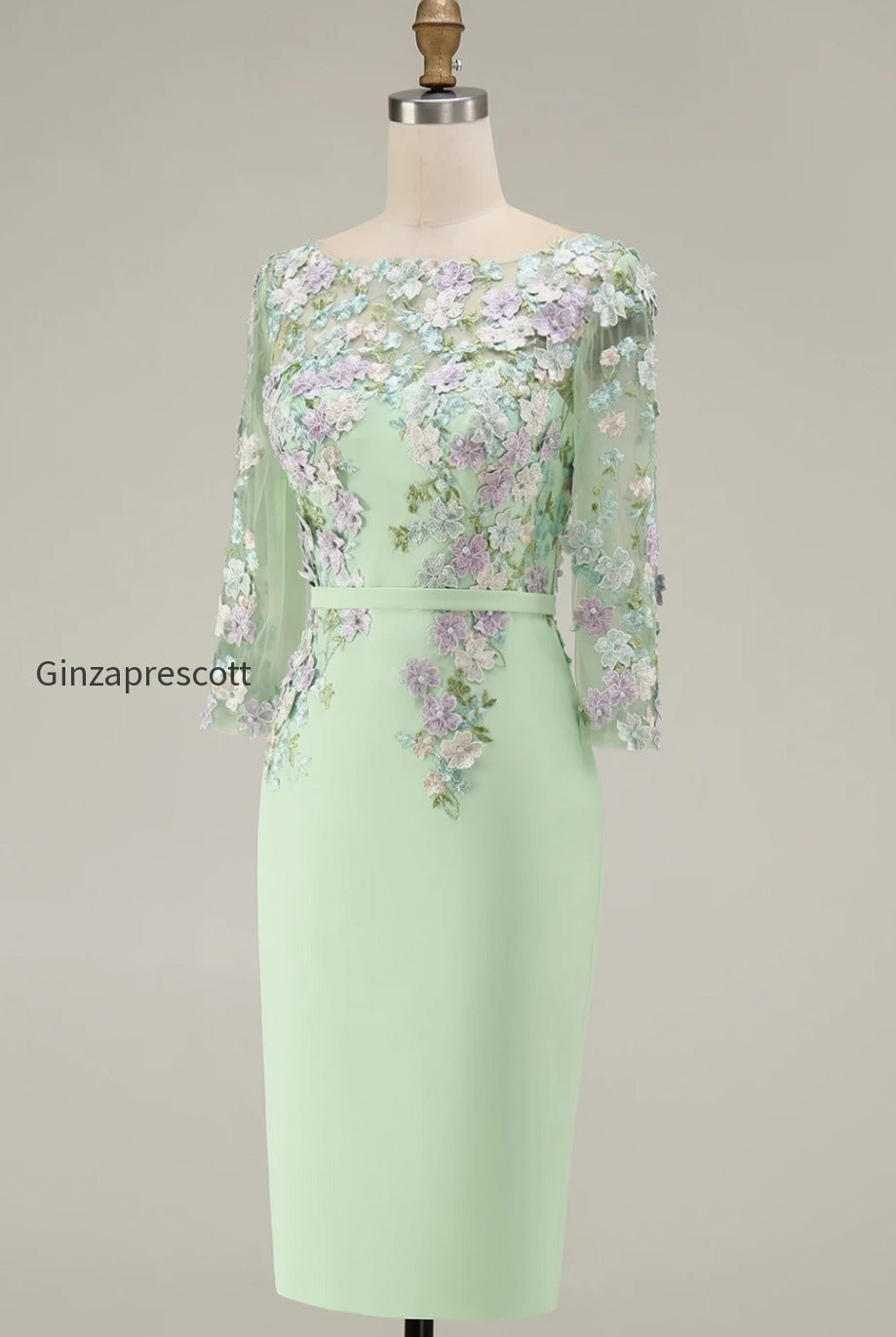 dusty-rose-bodycon-floral-midi-mother-of-the-bride-dress-with-sleeves