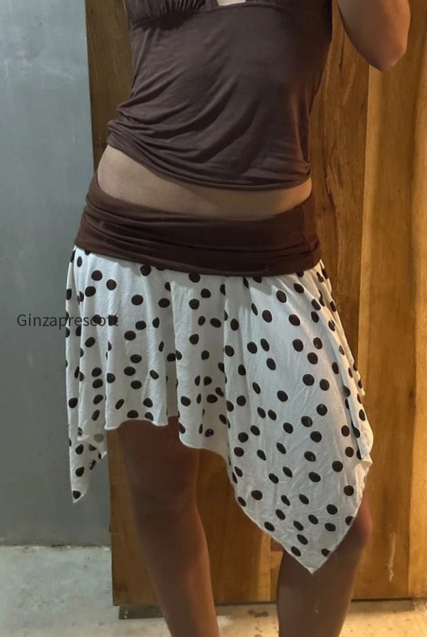 polka-dot-color-block-sexy-slim-asymmetrical-mini-skirt