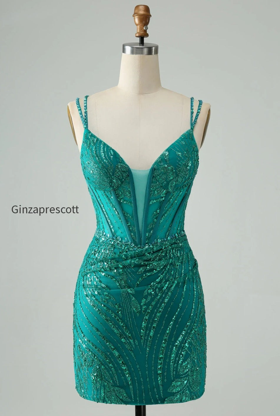 sparkly-dark-green-bodycon-corset-short-homecoming-dress-with-sequins