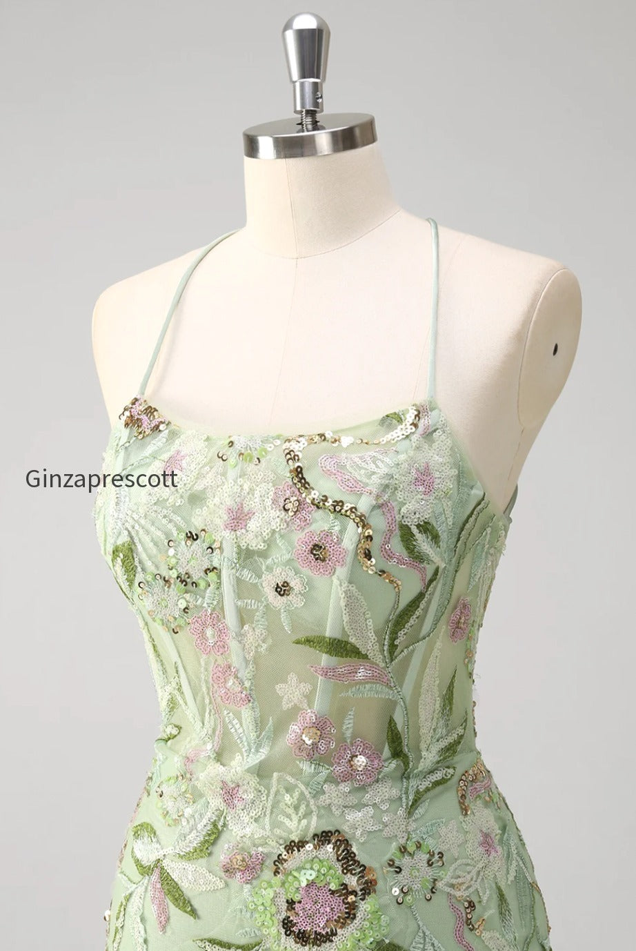 green-floral-mermaid-applique-spaghetti-straps-corset-long-prom-dress-with-slit