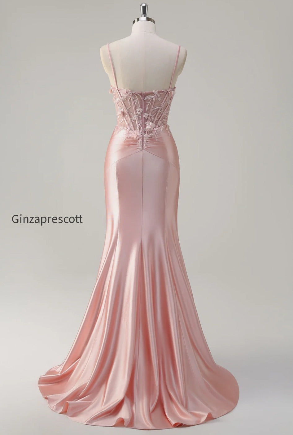 pink-floral-mermaid-spaghetti-straps-beaded-long-prom-dress