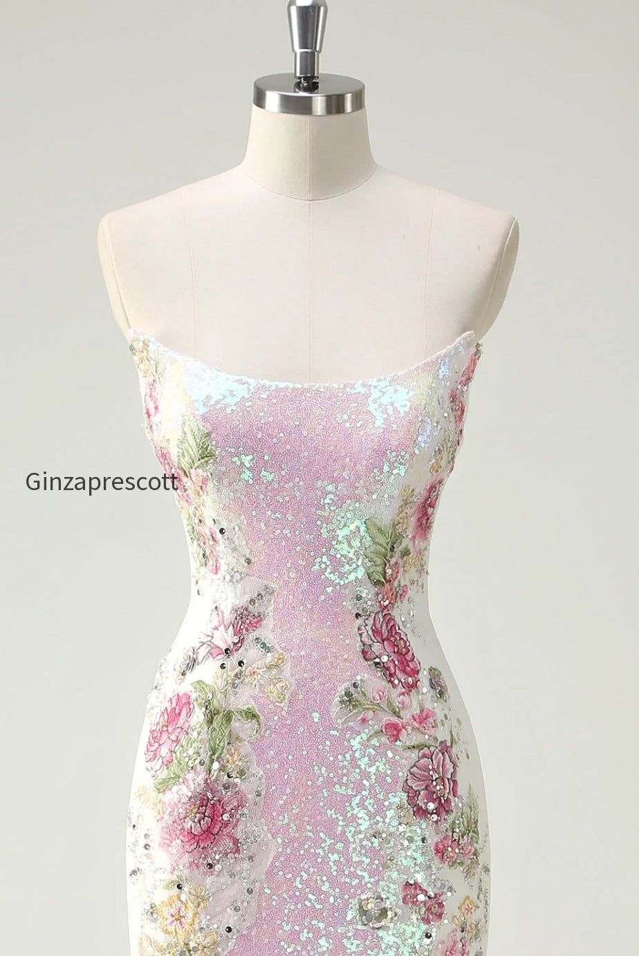 sparkly-white-floral-strapless-mermaid-long-prom-dress