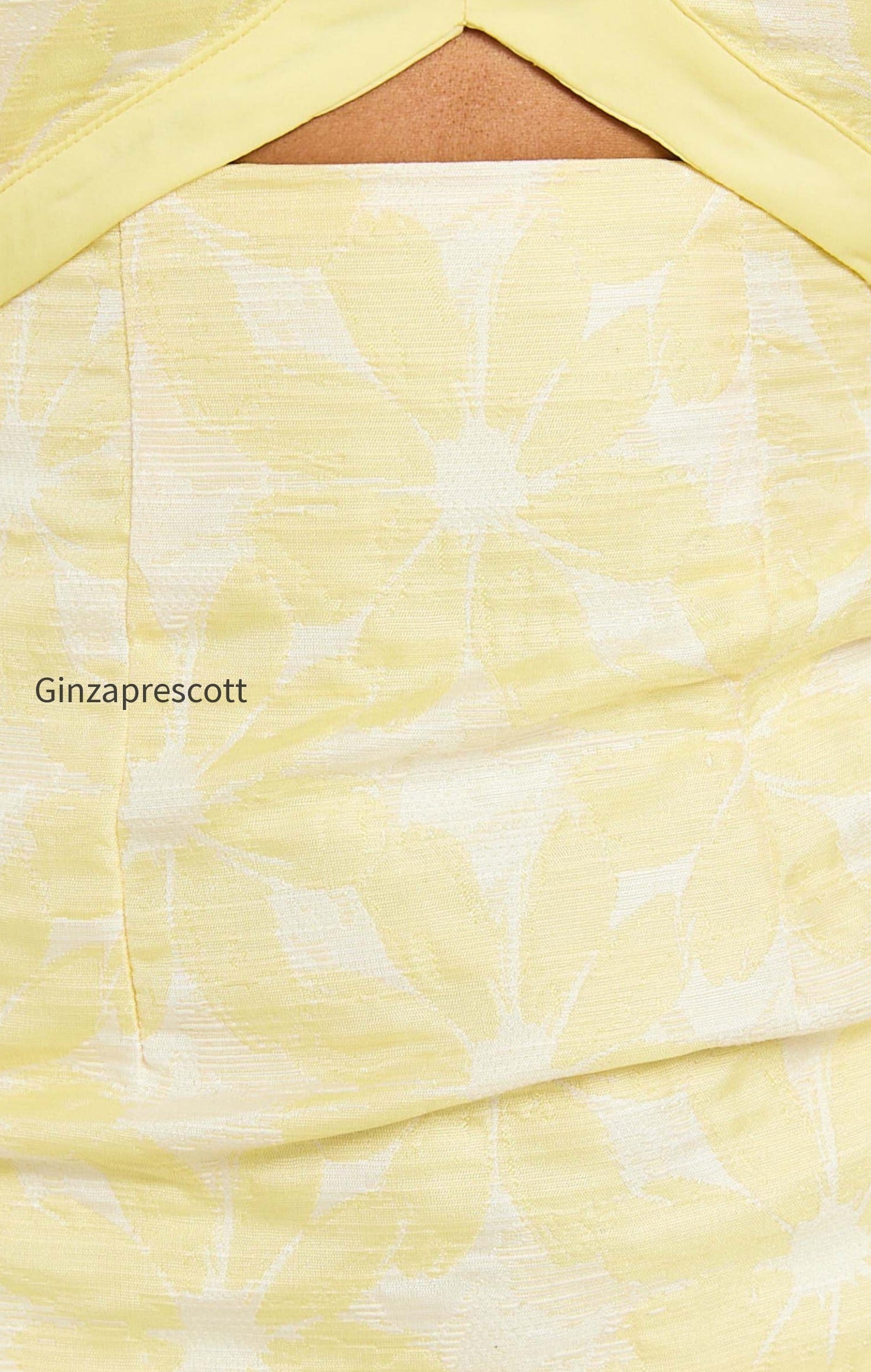 diana-mini-dress-jacquard-short-sleeve-cut-out-dress-in-lemon-50797
