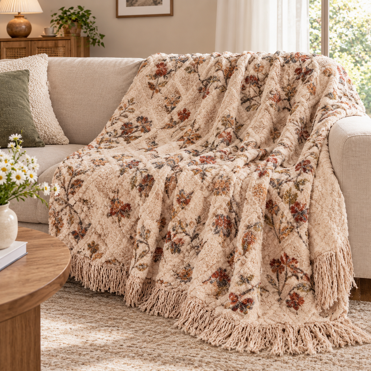 Colorful Geometric Throw Blanket