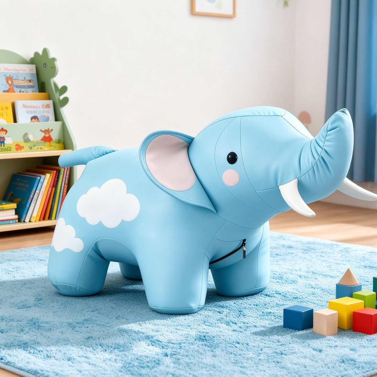 Blue Elephant Kids Animal Stool