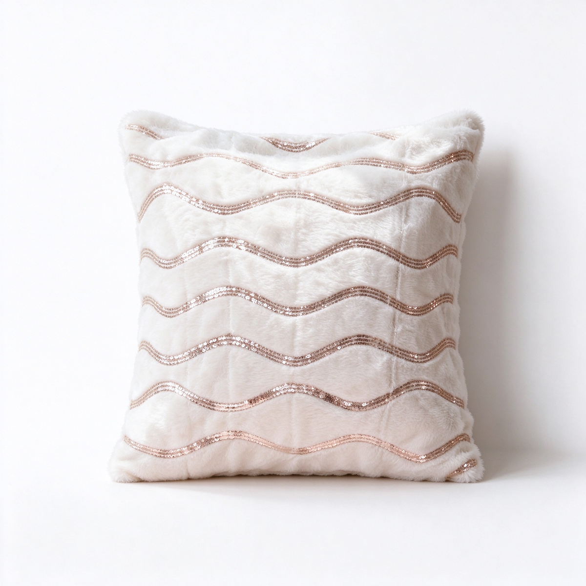 Plush Wavy Lines Cushion