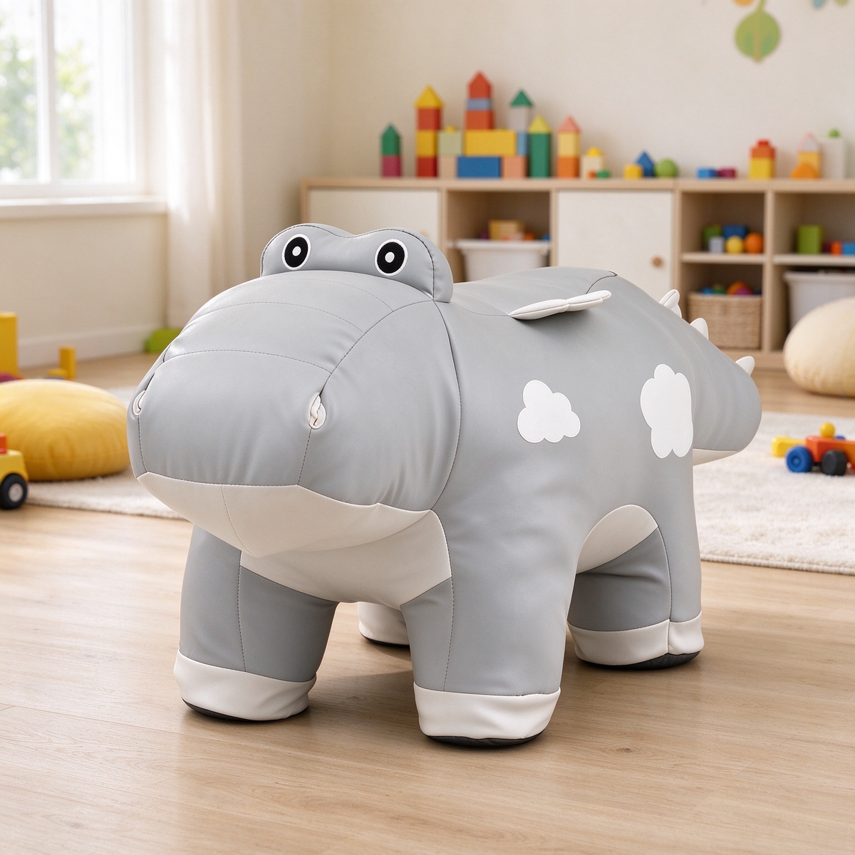 Grey Dinosaur Kids Animal Stool