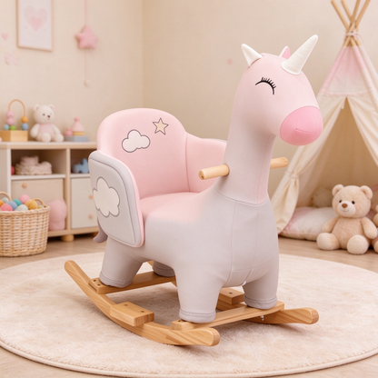 Pink Unicorn Kids Rocking Horse