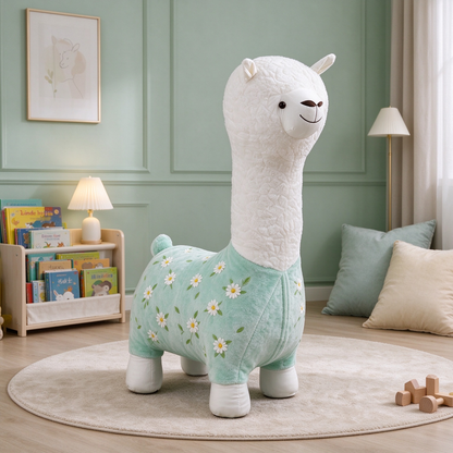 Green Daisy Alpaca Kids Chair