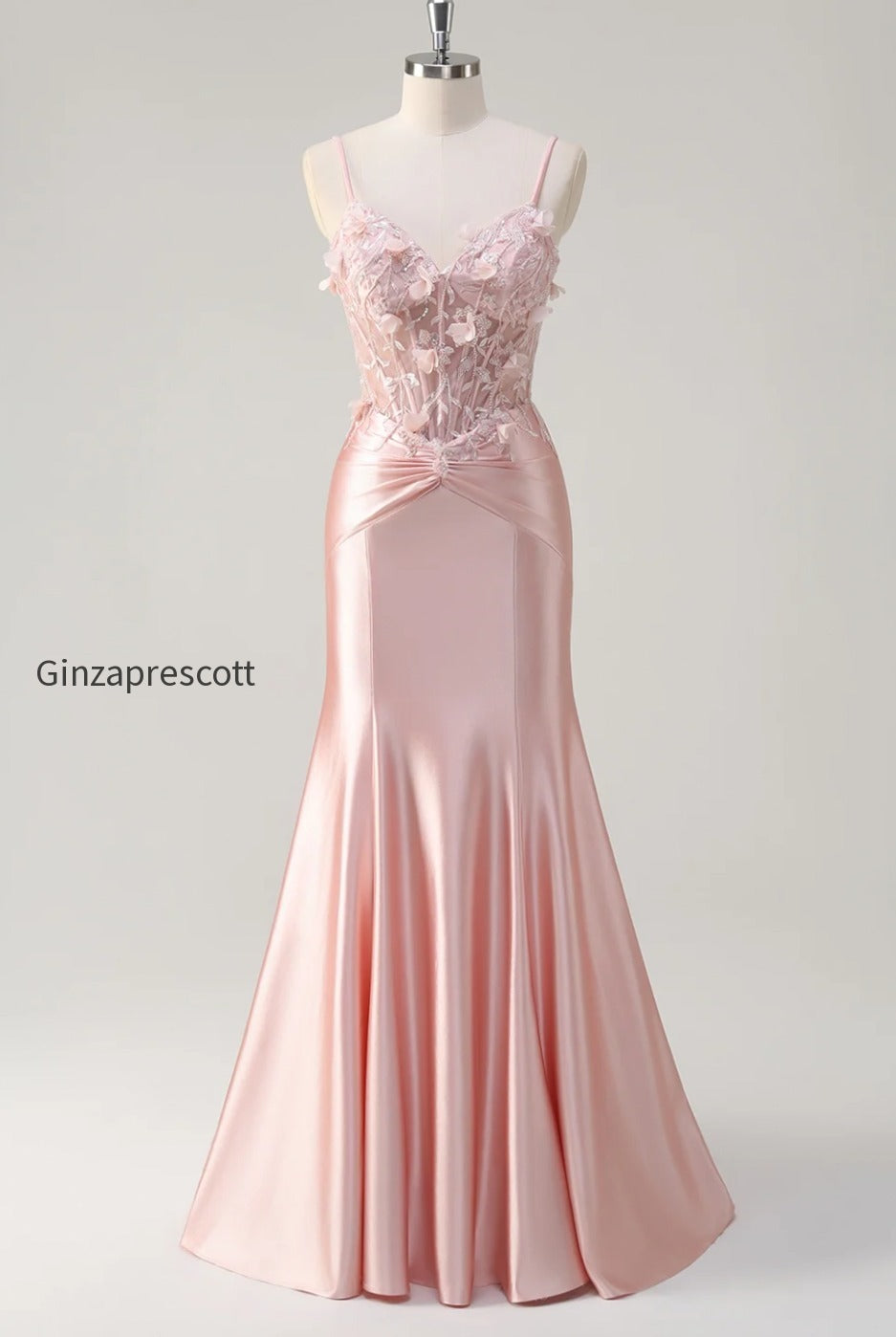 pink-floral-mermaid-spaghetti-straps-beaded-long-prom-dress