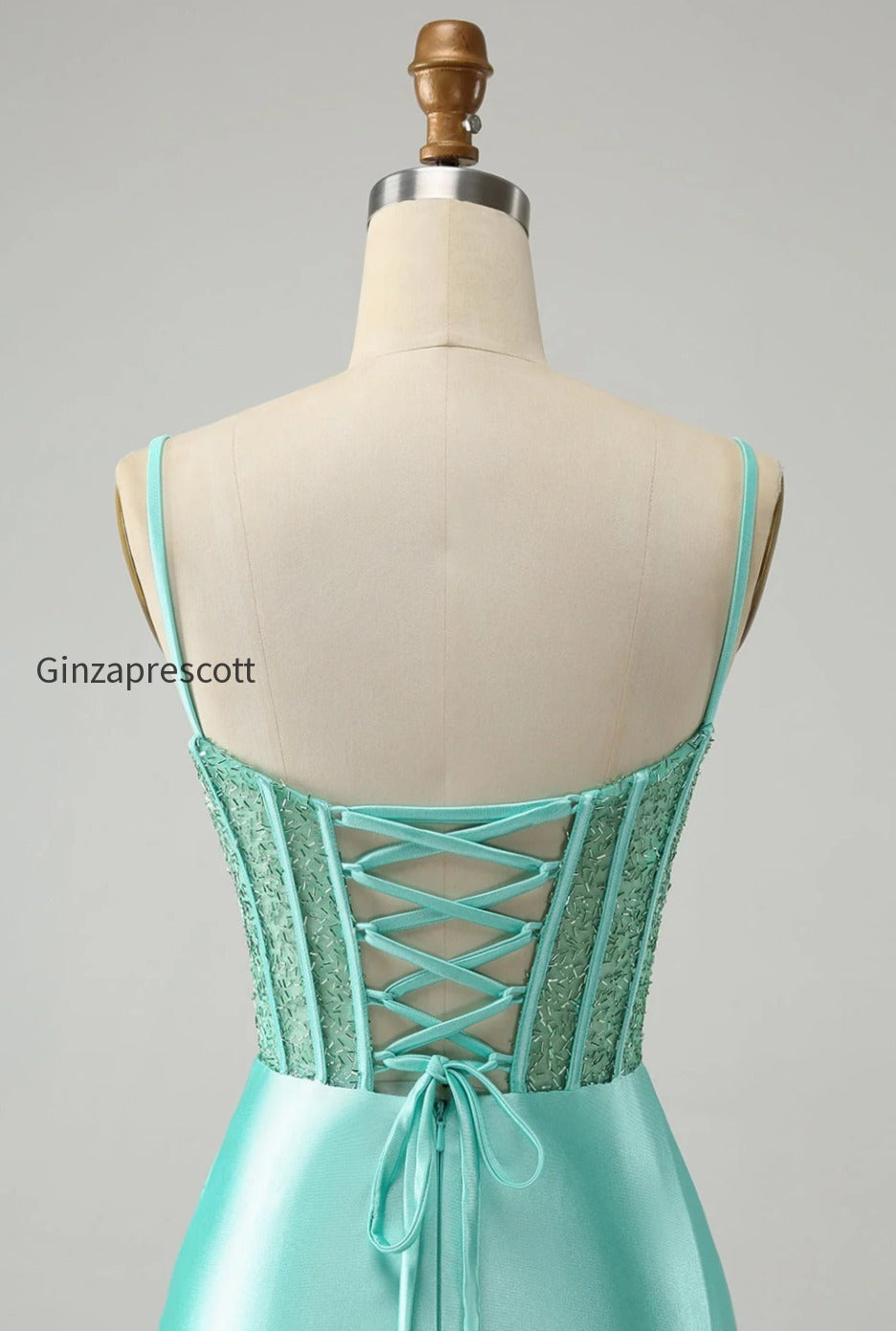 golden-spaghetti-straps-bodycon-corset-satin-homecoming-dress-with-slit